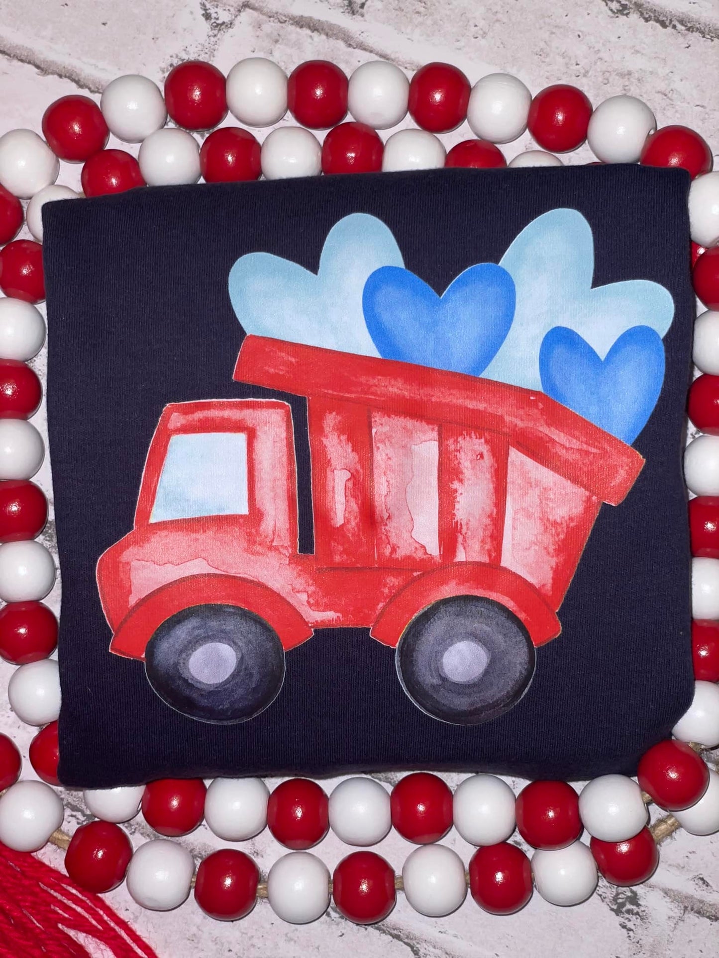 Valentine's Day Watercolor DumpTruck