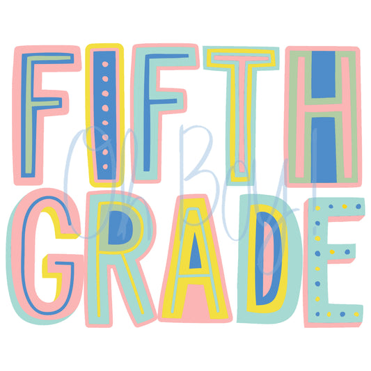 Fifth Grade Pastel Digital Download