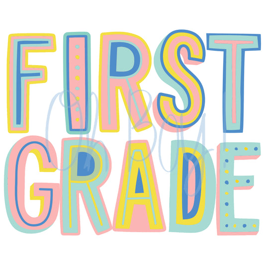 First Grade Pastel Digital Download