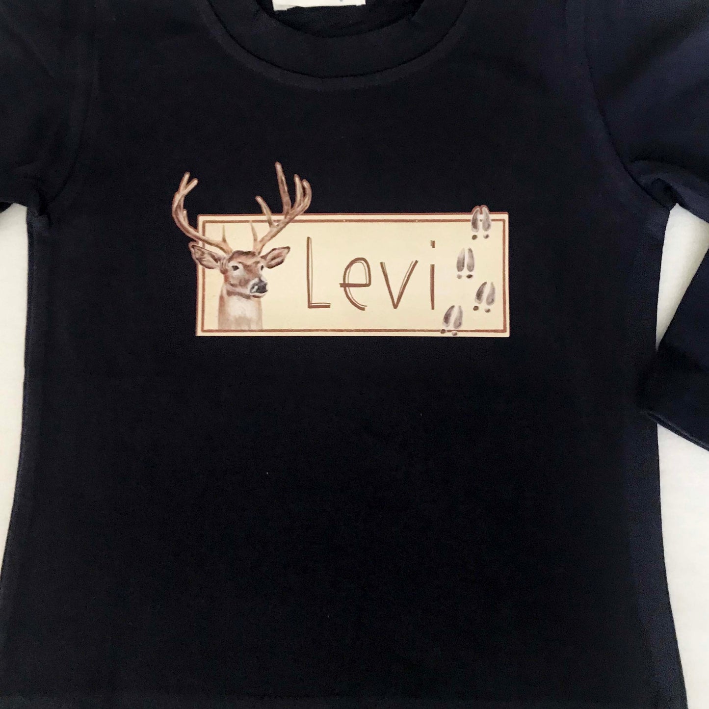 Deer nameplate Watercolor Rompers and Sweatshirts