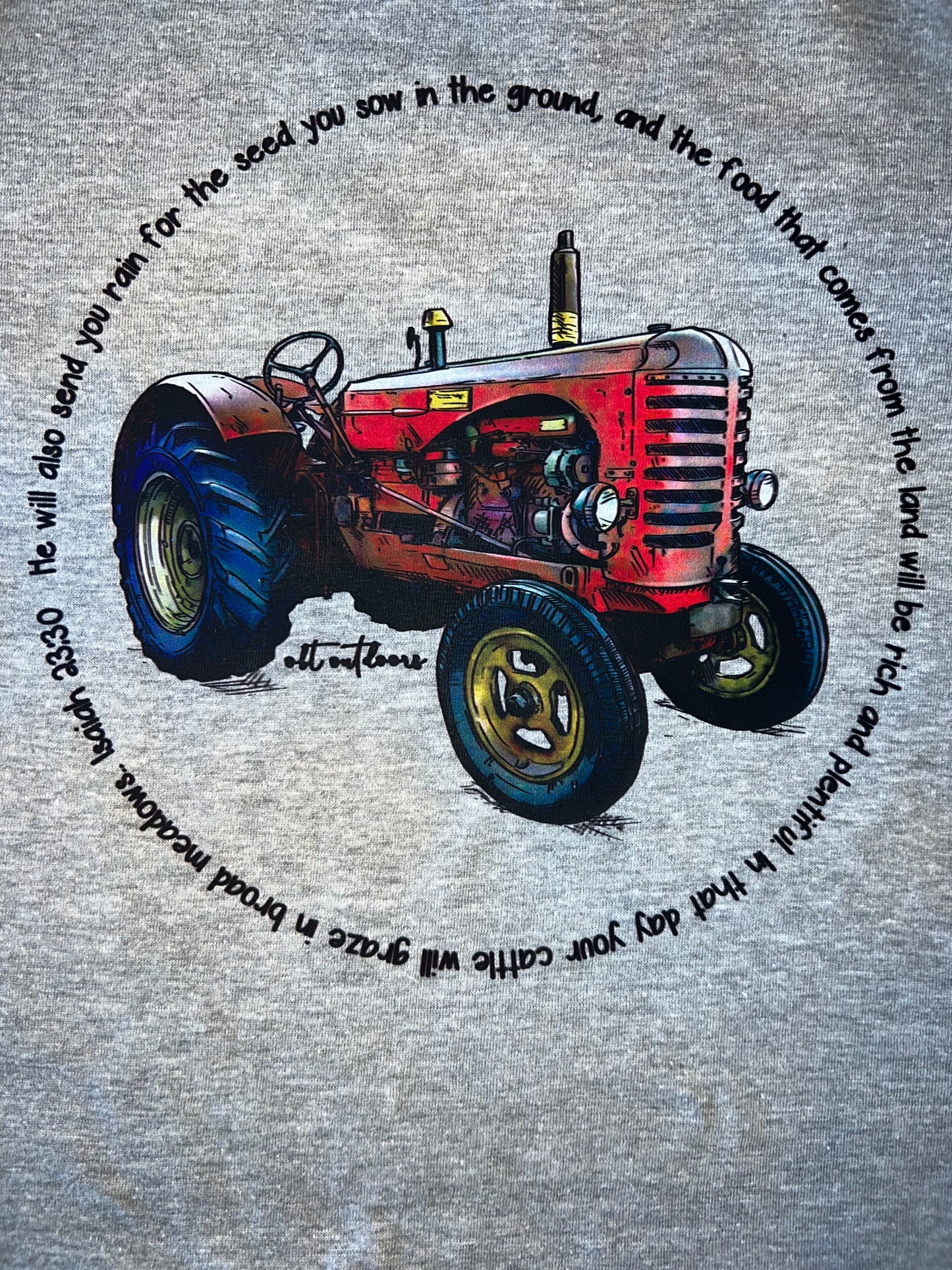 Red Tractor Farmer Scripture - OBT Outdoors